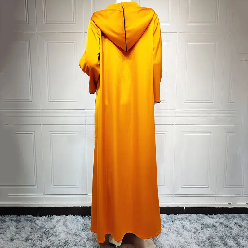 Muslim Women's Robe 2021 Autumn Wwinter Maxi Hooded Long Sleeve Jalabia Dubai Arabic Kaftan Evening Dress Islamic Closed Abaya