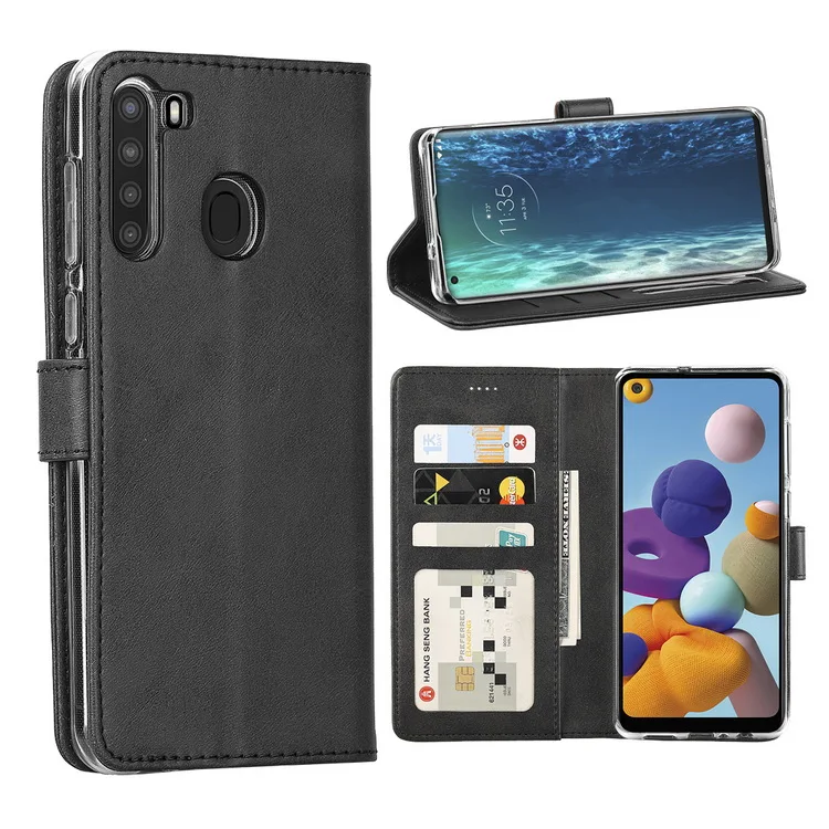 

Vintage Leather Flip Cover For Sumsung Galaxy A21US Wallet Card Pocket Stand Magnet Book Cover for Galaxy A21 US Phone Bag