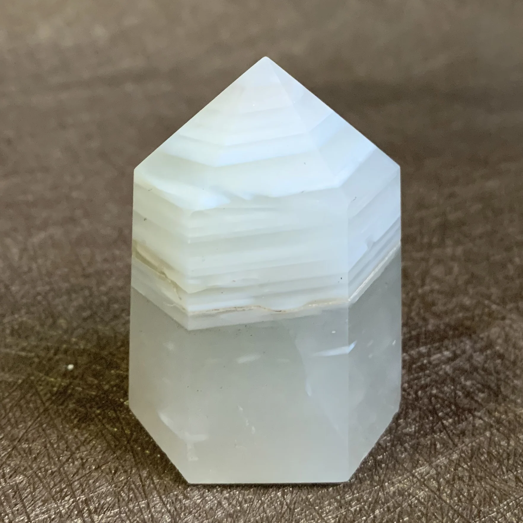 

105g Natural Agate Wand Point Decoration Polished Quartz Crystal Tower Reiki Healing Obelisk W07