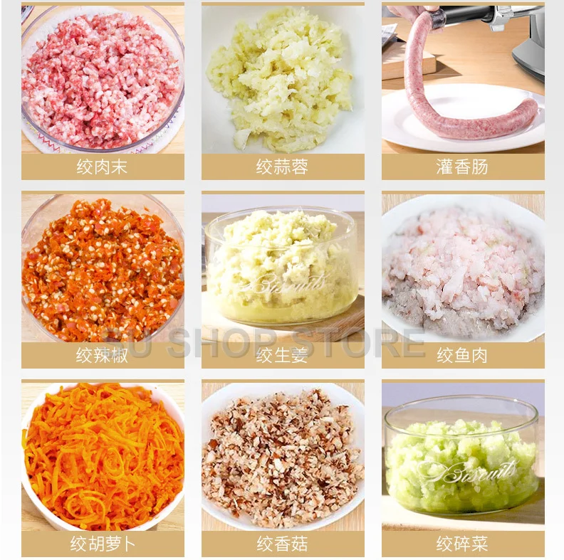 

stainless steel Home Electric Meat Grinder Sausage Stuffer Mincer Heavy Duty Household Mincer slicer shredder Food Processor