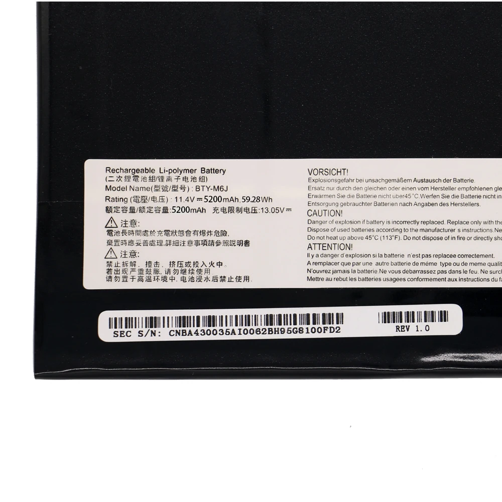 Новый BTY-M6J ноутбук Батарея для MSI GS63VR GS73VR 6RF-001US BP-16K1-31 9N793J200 планшетный ПК MS-17B1 MS-16H2