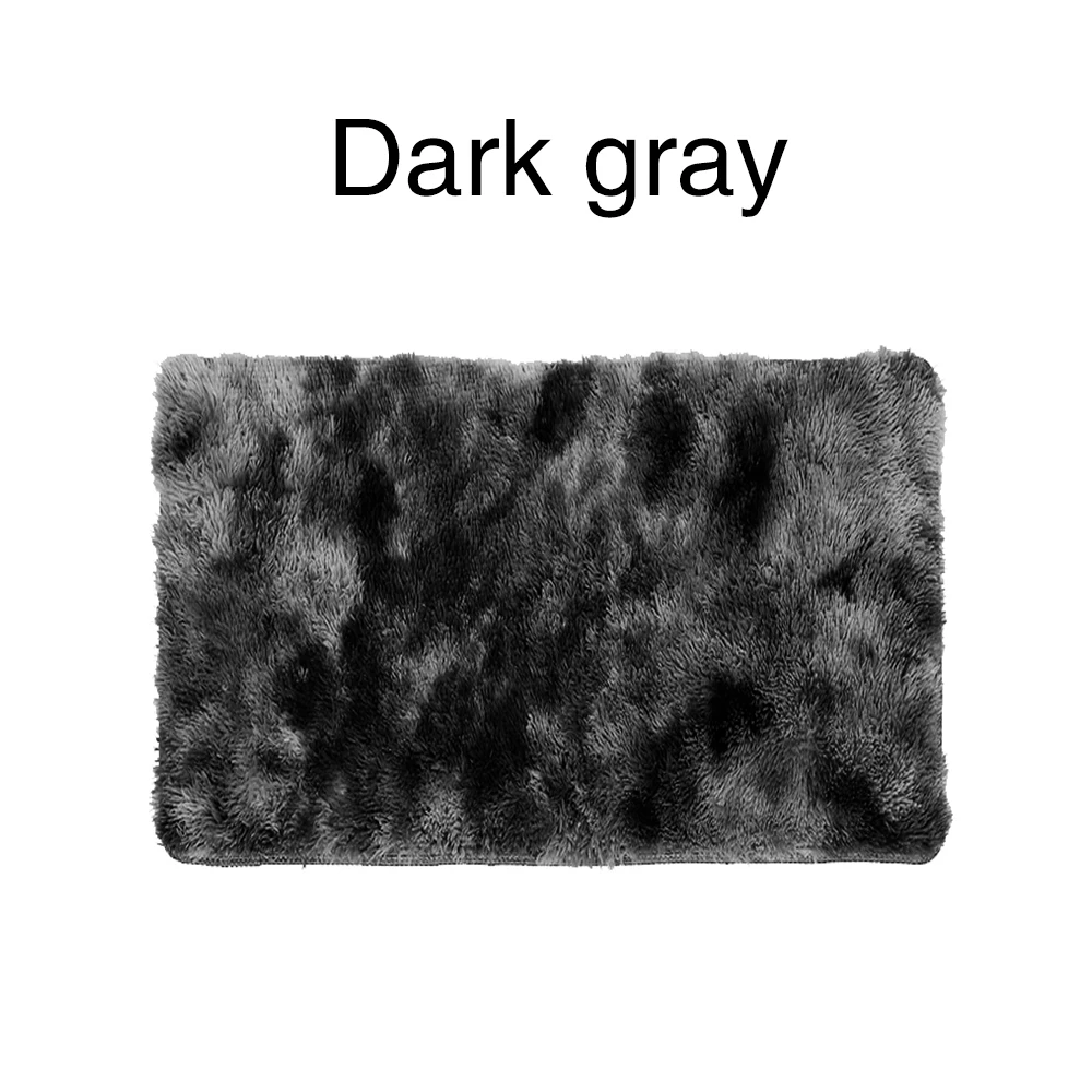 Dark Gray Ковер, пушистые коврики, напольный ковер, противоскользящий, теплый, мохнатый, 60x40 см, разноцветный, окрашенный, полиэфирное волокно, диван для отеля, спальни - Цвет: Dark Gray