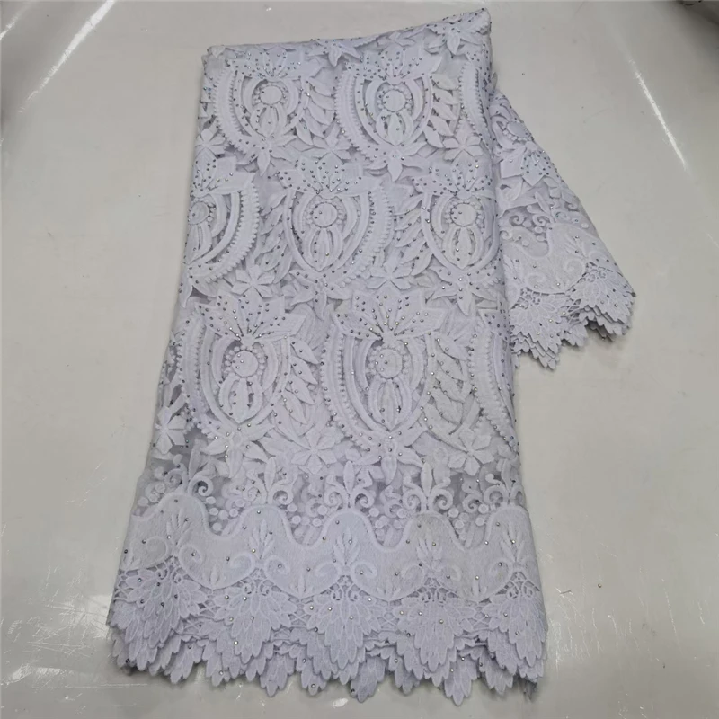 

2021Latest Classic Fabric Superior Quality African French Tulle with Lots Stones Lace For Wedding Dress NN328_K