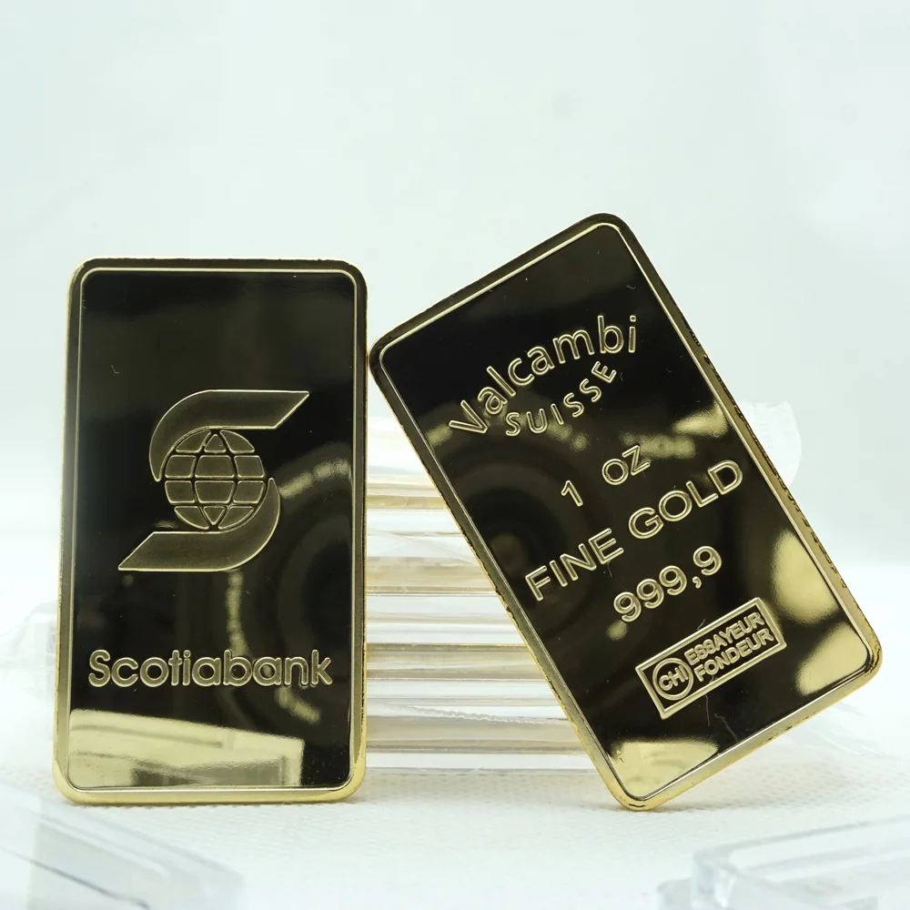 

2pcs/lot 1 oz 24k Pure Gold Plated Bar High quality Replica Canada Bullion Bars
