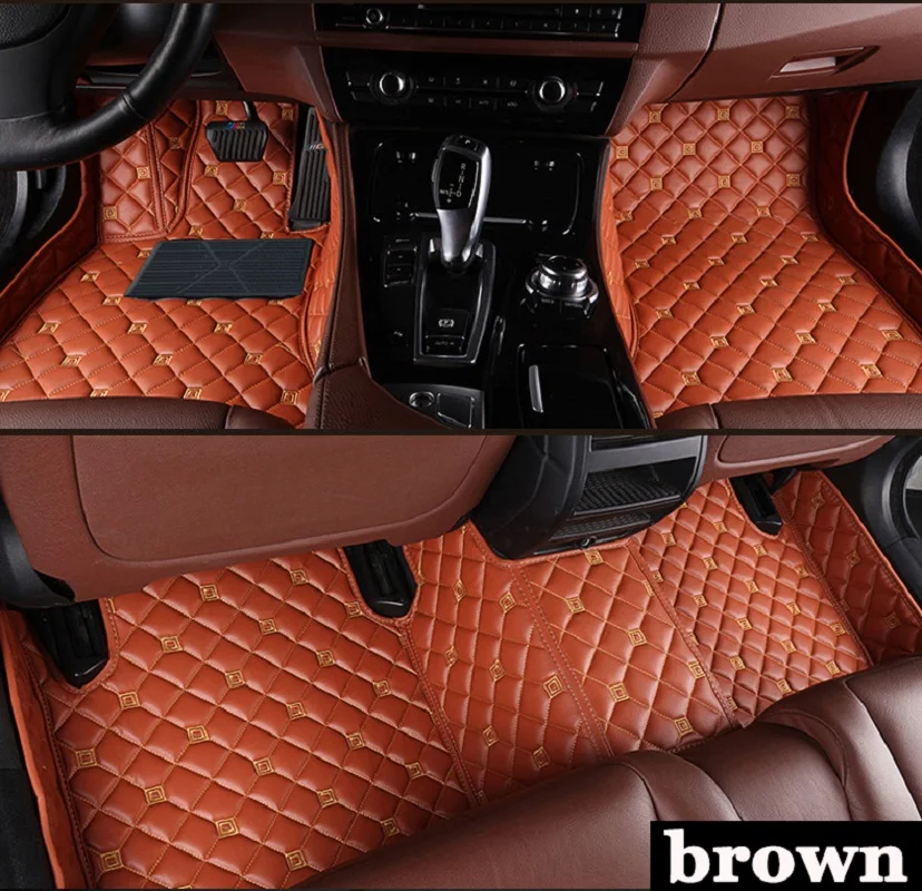 brown Пользовательские автомобильные коврики для Mercedes Benz B class W245 W246 180 170 160 200 220 260 водонепроницаемый кожаный Противоскользящий ковер - Название цвета: brown