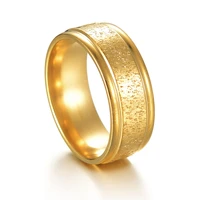 new fashion gold color matte frost mens ring wedding engagement party jewelry gift for women men jewelry accessories wholesale