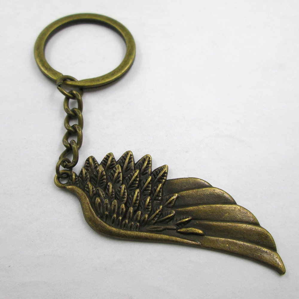 3 шт./лот бронзовые ангелы сказочные перья крыло 59x22 мм очаровательные брелоки с лучшей оборкой, подарок на день рождения, подвеска брелок
