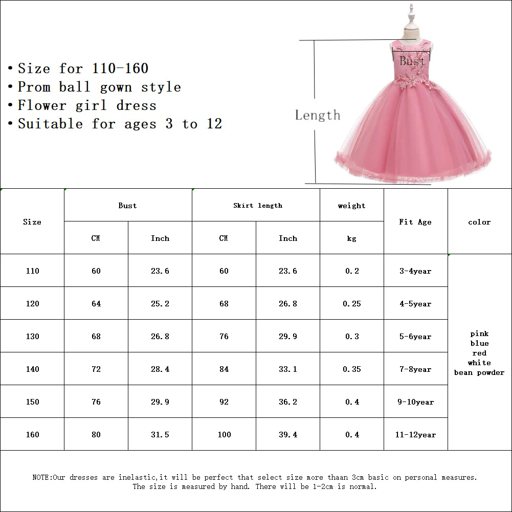 

Toddler Kids Girls Embroidery Flower Princess Dress Formal Party Wedding Tulle Mesh Lace Gown Dresses Flower Birthday Girl Dress