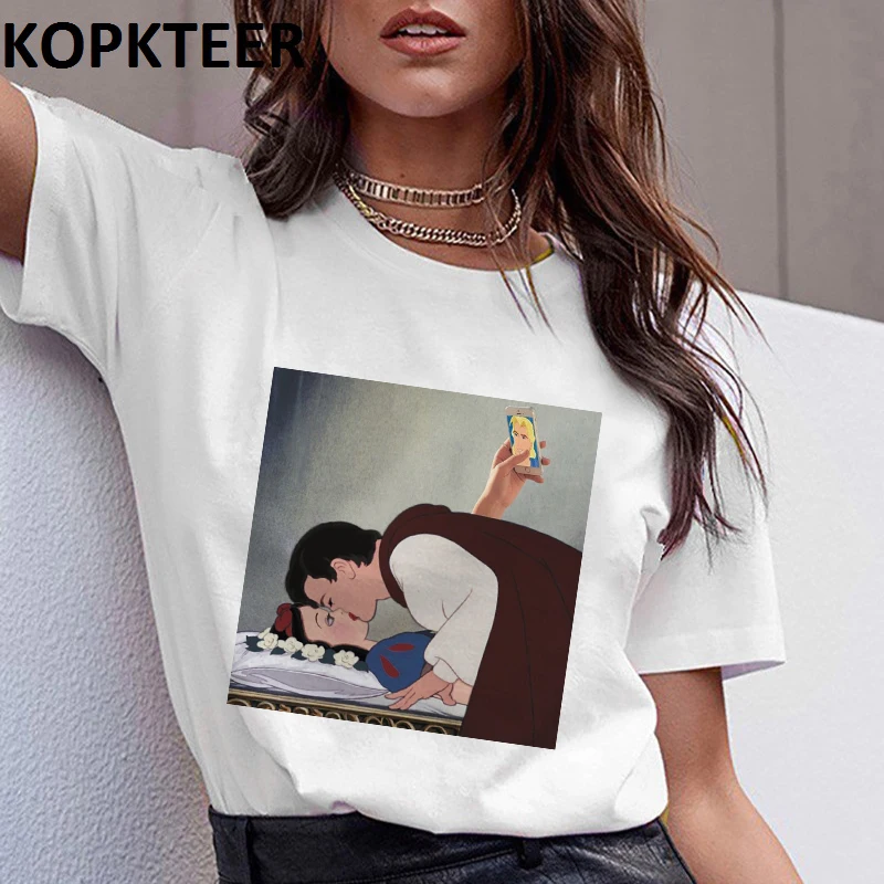 14White Женская одежда, футболка, Femme, Harajuku, футболка, принцесса, рисунок, графический Рисунок, футболки, уличная одежда, топы, корейский стиль, Винтаж, Camiseta Mujer - Цвет: 14White