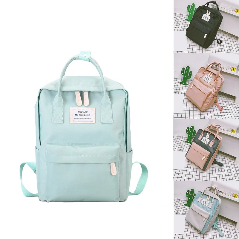 

Women Canvas Backpacks Candy Color Waterproof School Bags for Teenagers Girls Big Cute Laptop Backpack