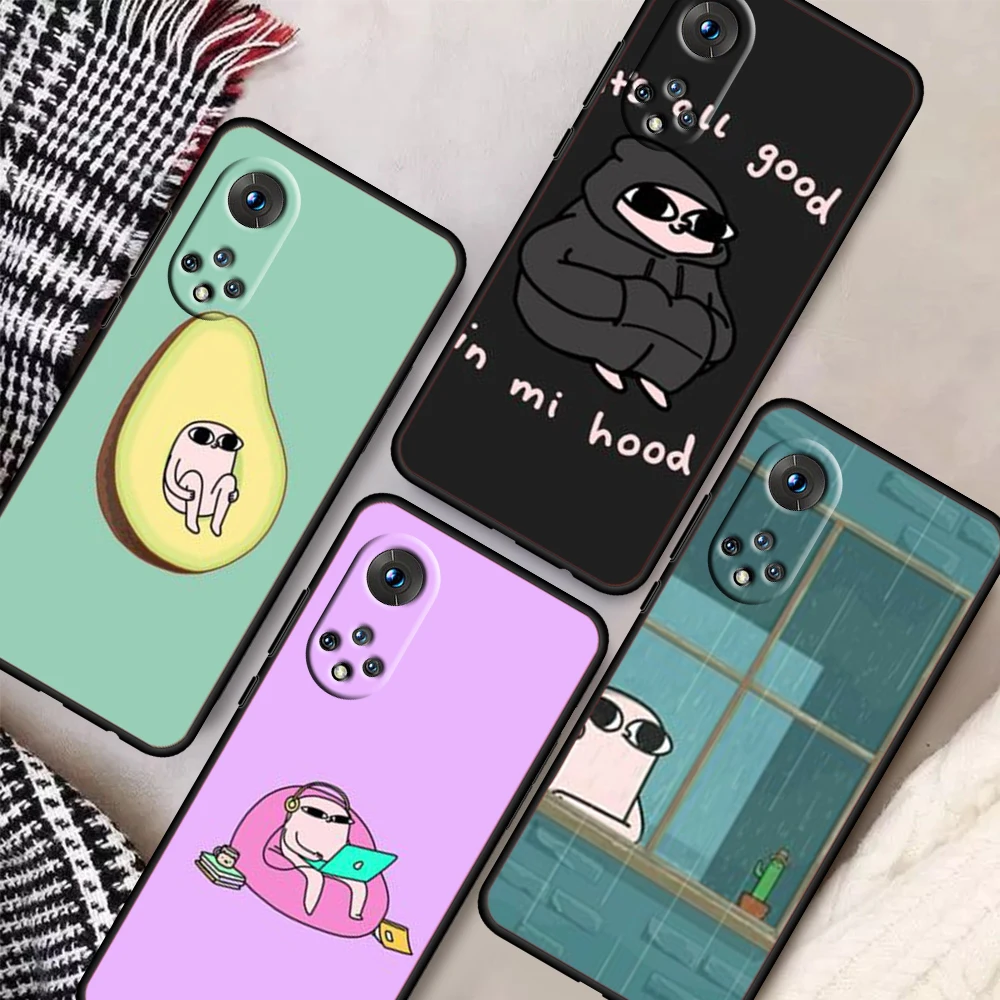 

Cartoon life mini friends For Honor 50 Pro X20 SE V30 Magic3 Pro+ Play 5T 5G 30 Lite 30i 30S Silicone Soft Black Phone Case