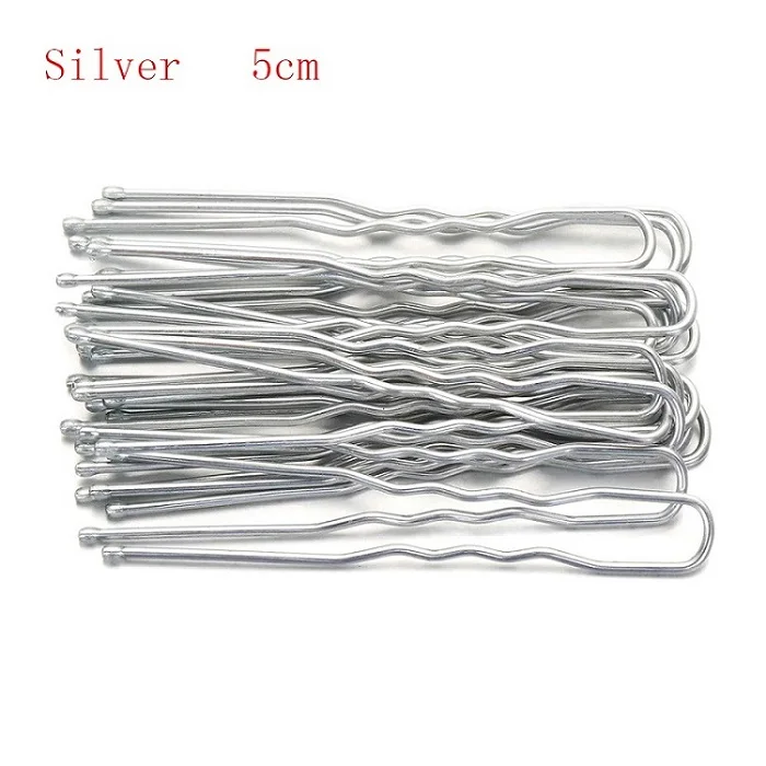 Silver 5CM Новинка, 20 шт., u-образные заколки для волос, заколки для волос, металлическая заколка, женские инструменты для моделирования, инструмент для свадебной прически, аксессуары для волос - Цвет: Silver 5CM