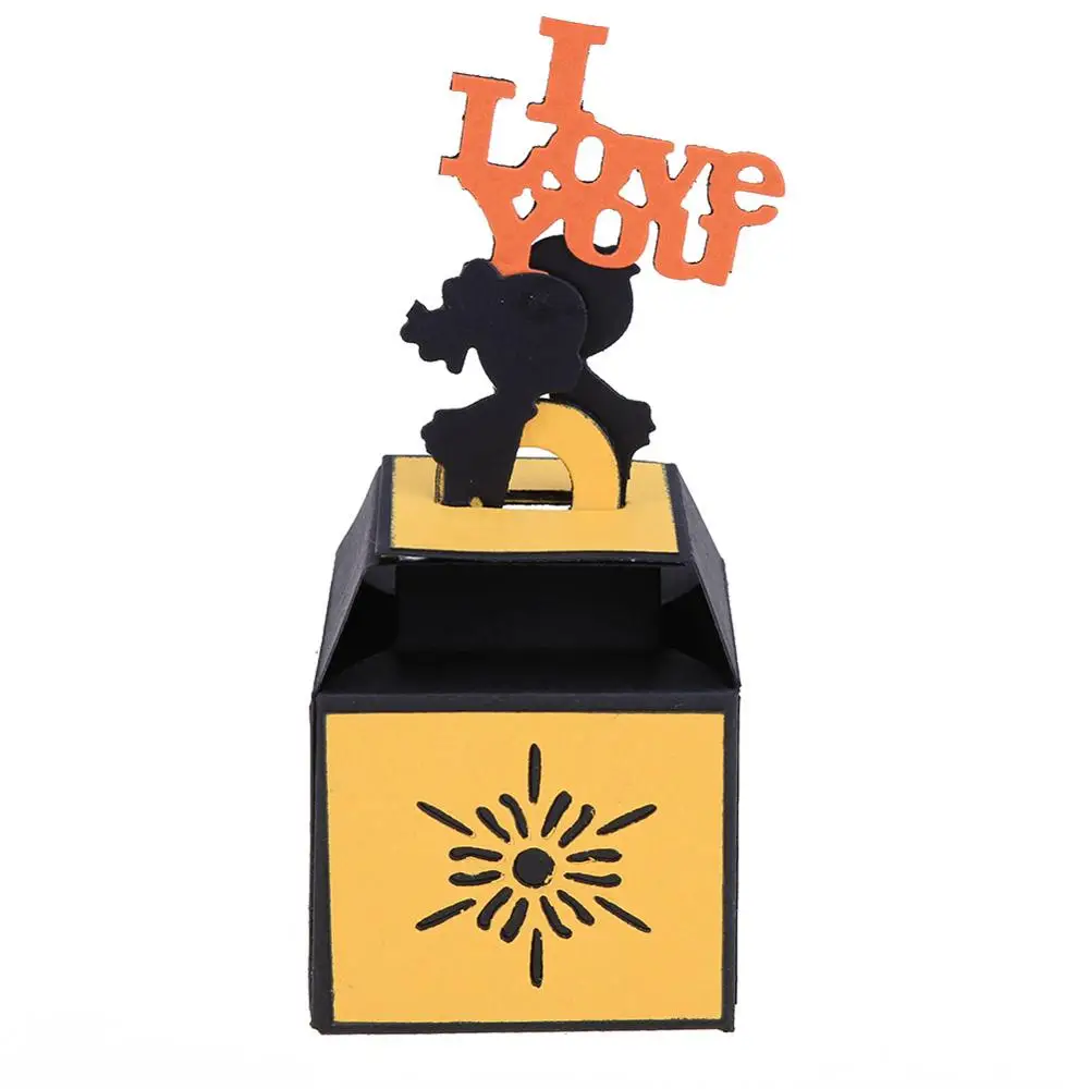 Подарочная коробка с мерцающим цветком металлические штампы трафареты для