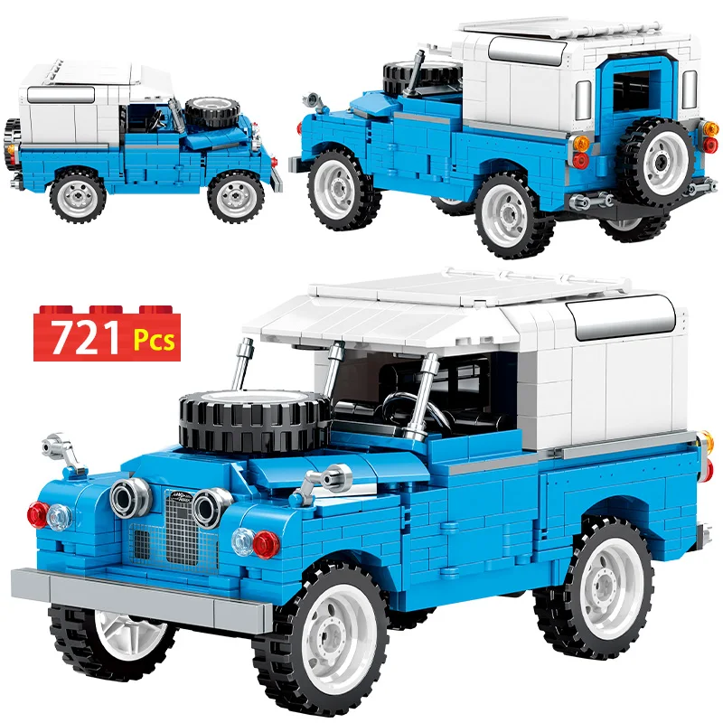 

City Retro Off Road Racing Car Building Block Mechanical Roadster Vehicle Supercar Bricks Toys For Children Boys Gifts
