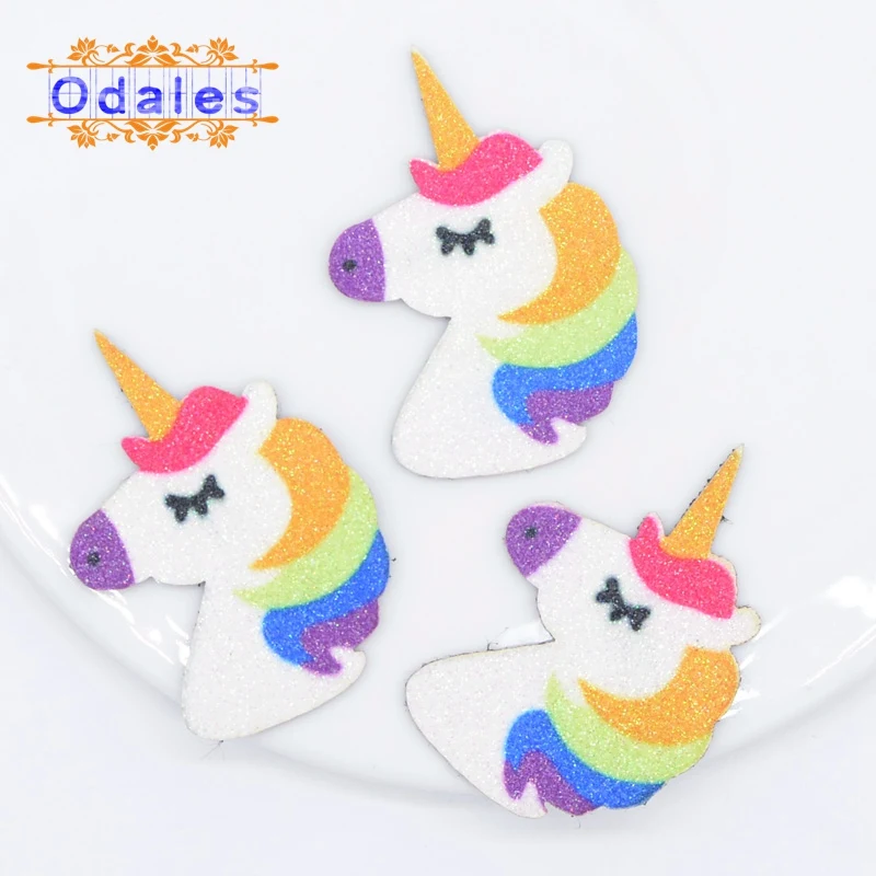 20 шт./лот модные золотые спиральные Угловые нашивки с единорогом ручная печать