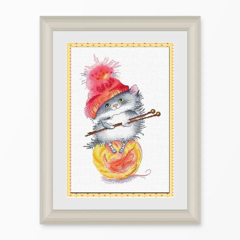 Набор для вышивки мышь мультяшный комплект крестиком 14ct 11ct ткань с принтом