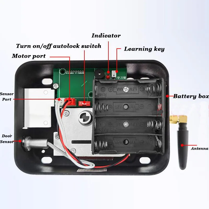 Дистанционный дверной замок на батарейках AA беспроводной электронный без