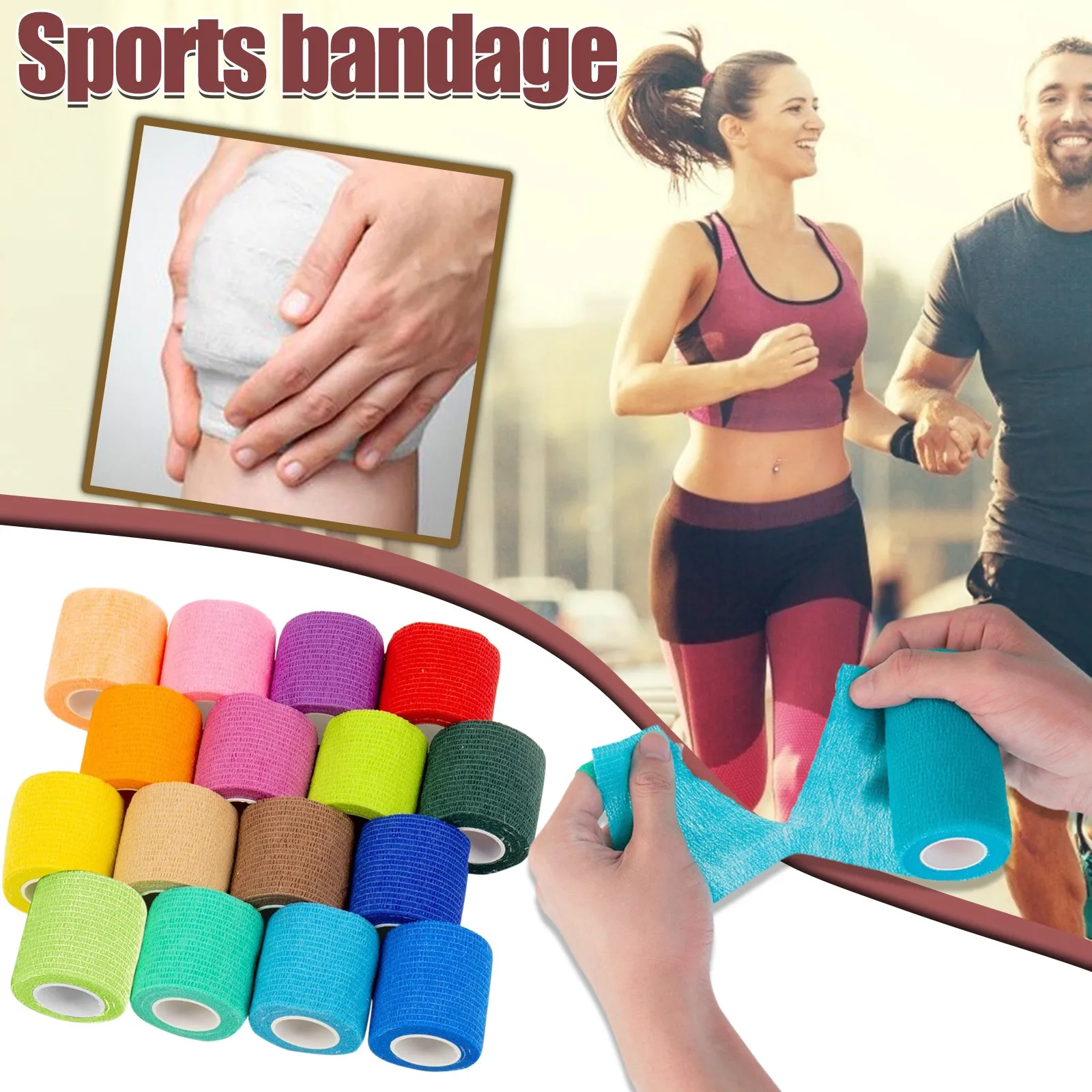 

16pcs 2.5cm*4.5m Waterproof Elastic Self Adhesive Bandage Tape Nonwoven Cohesive Aid Kit For Ankle Finger Muscle Care Tools