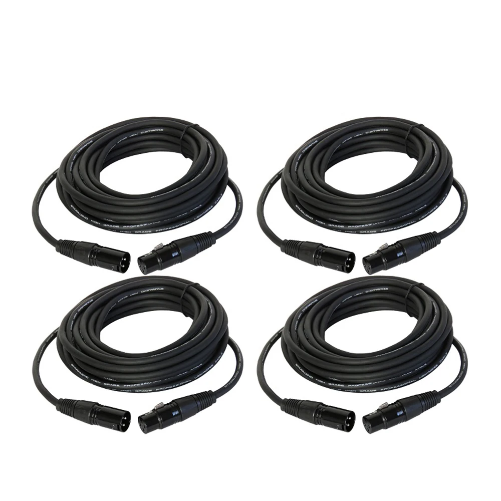 STARAUDIO 4 шт. 25 футов (7 5 м) Штекерный к женскому микшеру микрофон 3Pin экранированные