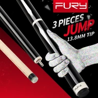fury jps 12 billiard 3 pieces jump cue stick ash maple shaft 13 8mm h5 green glass fiber tip billar cue kit for athlete