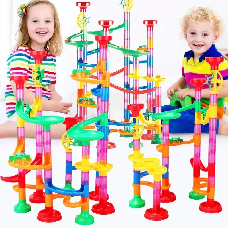 Детский конструктор сделай сам трек труба схема шаров Мраморная гонка лабиринт