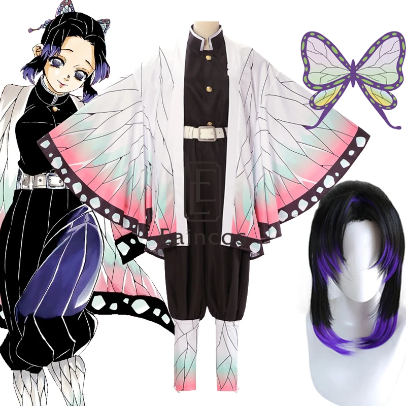 Аниме Демон Истребительница Kimetsu без Yaiba кохау Shinobu Косплэй костюм Для женщин