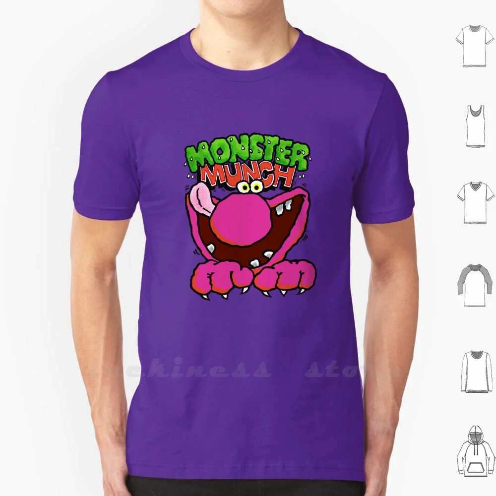 Camiseta clásica de monstruo de carne asada Munch-Yummy, ropa de algodón de talla grande 6Xl, de ternera asada, monstruo Munch Monster Munch rosa
