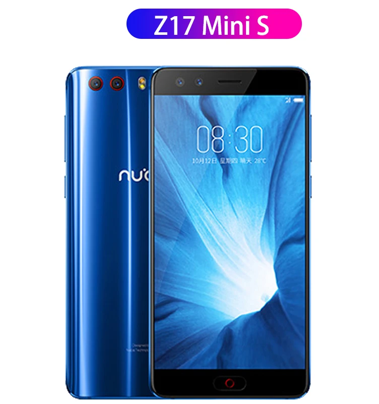 Мобильный телефон Nubia Z17 Mini S, 6 ГБ, 64 ГБ, 5,2 дюйма, четыре ядра, MSM8976 Pro, Android 7,1, двойная фронтальная задняя камера, отпечаток пальца