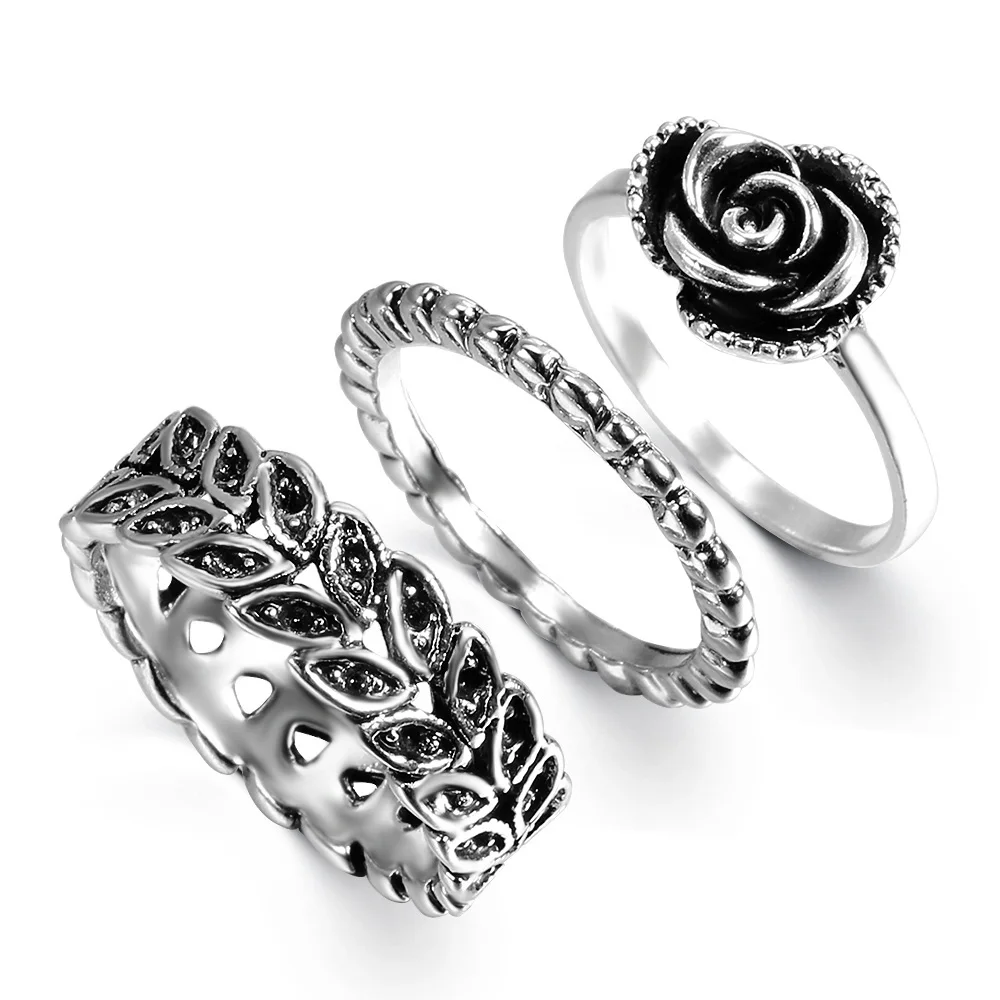 Кольцо для девушек кольцо пар Гламурное покрытое серебряной розой праздничное