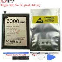 starveitu battery for doogee s68 pro 5 9 mobile phone accessories 6300mah li ion rechargeable batteries with tracking number