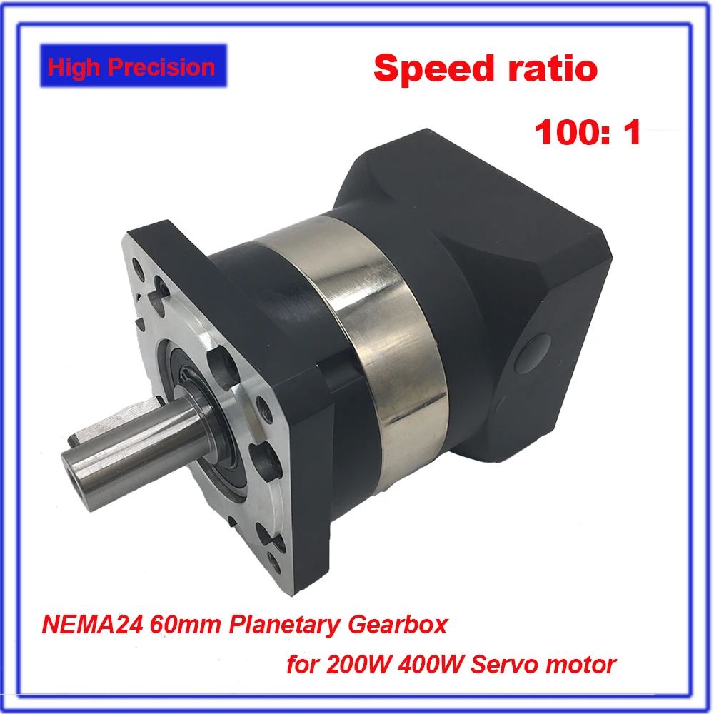 

Gearbox Ratio100:1 Planetary Reducer Mute Low Backlash 14mm Gearbox Reducer for NEMA24 60mm 200W 400W Servo Motor High Precision