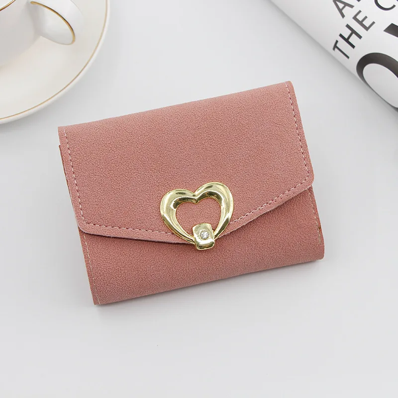 Модный маленький кошелек Женский из матовой кожи короткий женский клатч на