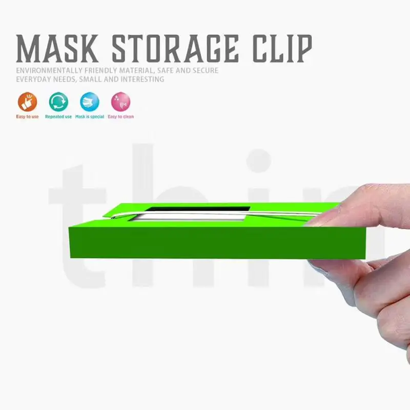 

5Pcs Colorful Portable Mask Storage Clips Disposable Face Mask Storage Case Container Foldable Recycling Outdoor Mask Holder