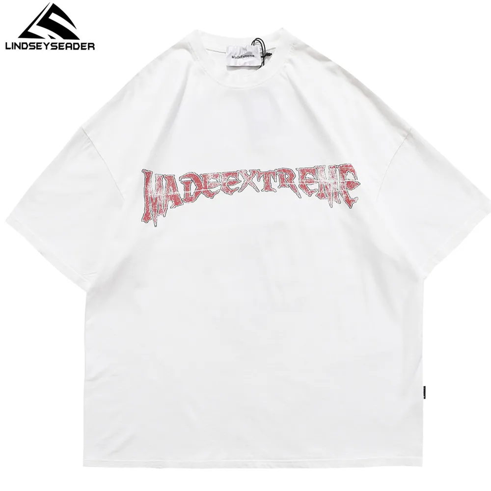 

LINDSEY SEADER Men's T-shirt Hip Hop Oversized Print 2021 Casual Harajuku Streetwear Summer Short Sleeve cotton Tops Tee Tshirt