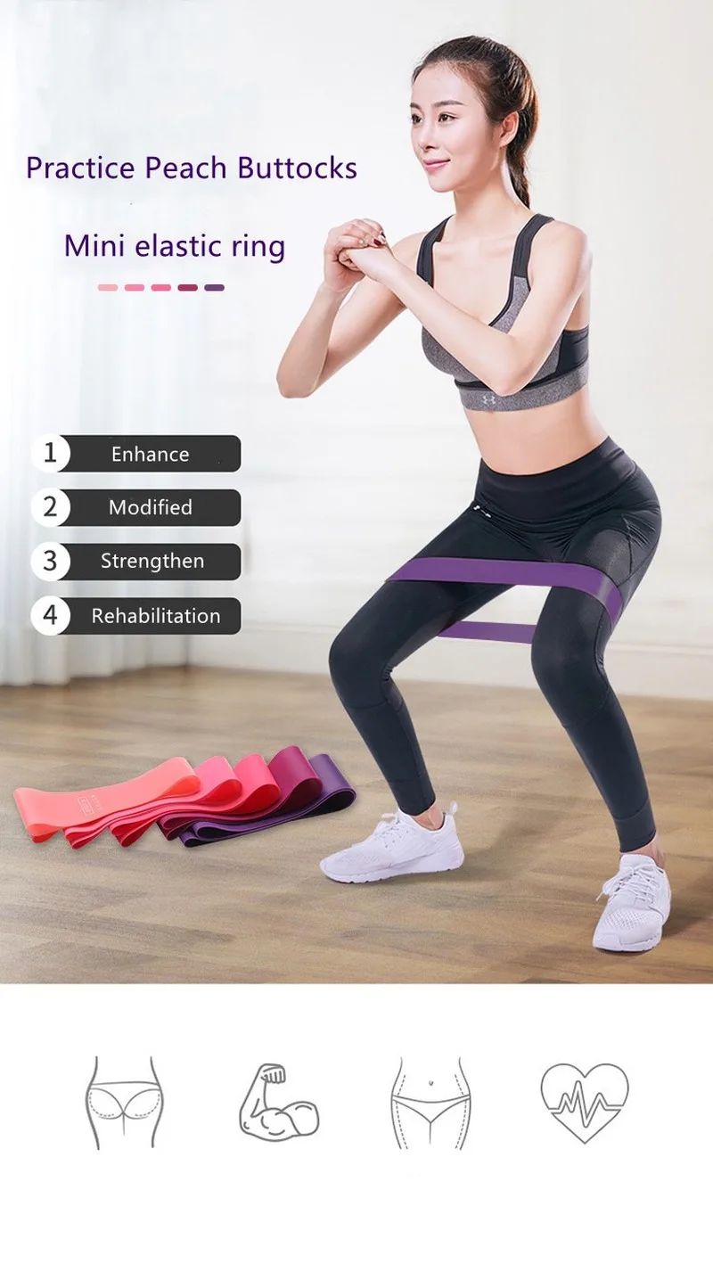 

1PCS Rubber Crossfit Resistance Band Training Fitness Gum Exercise Gym Strength Mini Band Pilates Sport Gym Workout Equipment