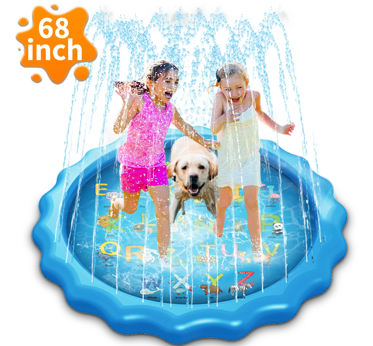 

68 Inflatable Sprinkler Pad, Splash Pad Water Play Mat Splash Pad Wading Pool XR-Hot