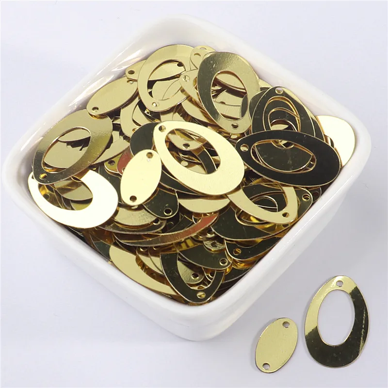 

Gold Double Oval Shape Sequins Big Earring Crafts Loose Paillettes Diy Wedding Sewing Accessories 500Pcs