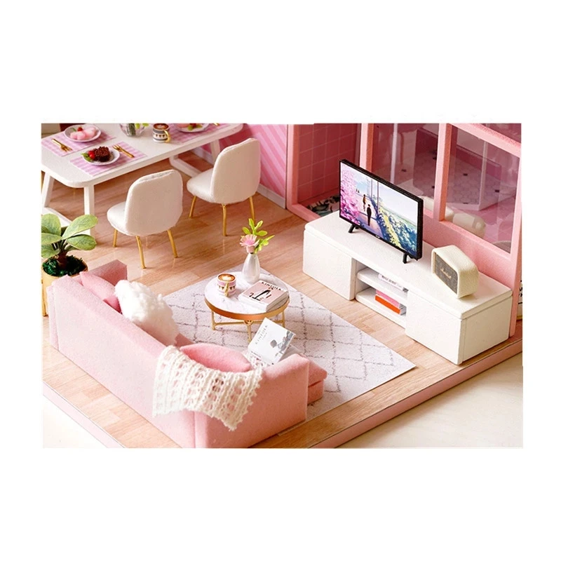 DIY Doll House Wooden 3D Doll Houses Miniature Surprise Dollhouse Furniture Diy Kit With LED Villa Children Birthday Gift Toys images - 6