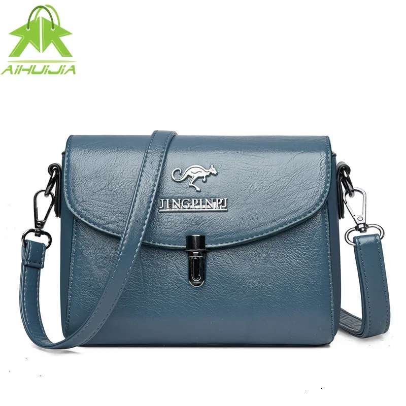 

Simple Solid Color Female Shoulder Bag Fashion Clamshell Handbag and Purse 2021 High Quality PU Leather Messenger Bags for Women