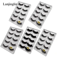 lanjinglin makeup tool faux lashes 3510 pairs 3d mink lashes natural long wispy handmade fluffy false eyelashes extension lash