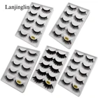 LANJINGLIN инструмент для макияжа Искусственные ресницы 3510 пар 3D норковые ресницы натуральные длинные Wispy ручная работа пушистые накладные ресницы удлинение ресниц