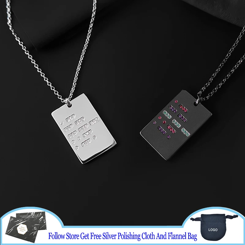 

S925 Sterling Silver Necklace VALENTINE Amour Morse Code Adjustable Necklace Birthday Gift Light Luxury Simple Trend Neo-Gothic
