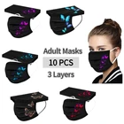 10 шт., одноразовые маски-бабочки для женщин и взрослых