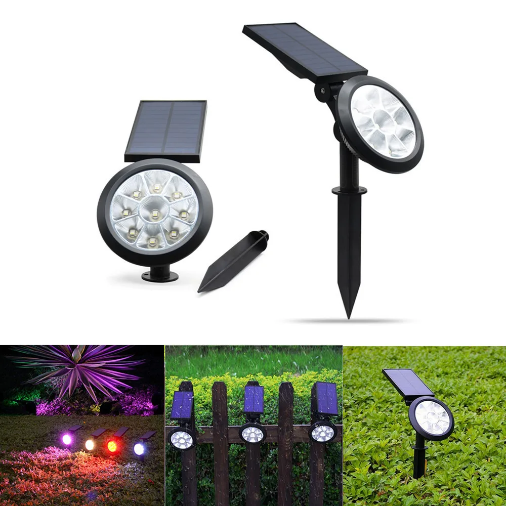 9LED Солнечная лампа прожектор садовый свет наружный водонепроницаемый для двора
