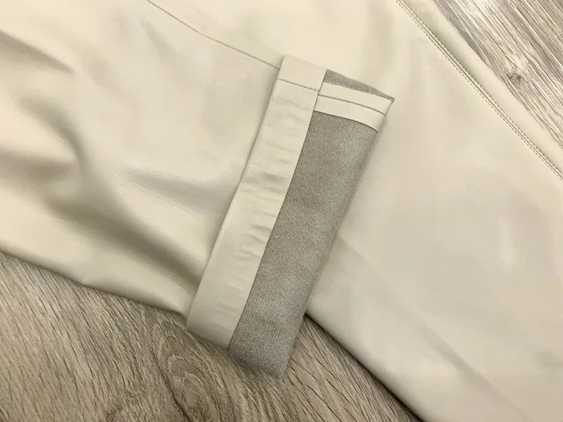 Новинка женские длинные табачные брюки с высокой талией из искусственной кожи