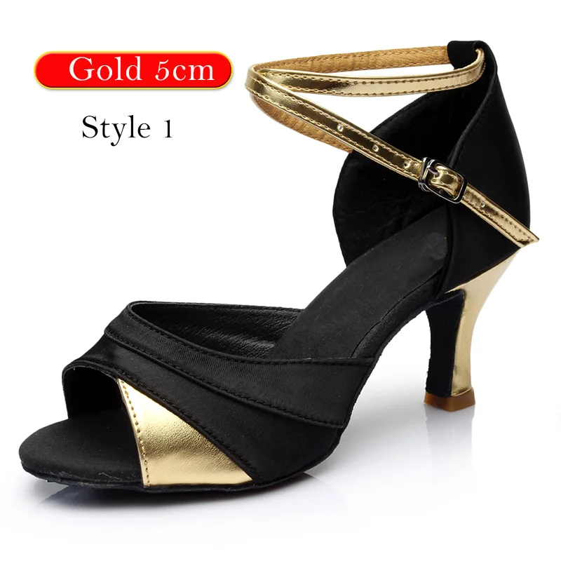 Style 1 Gold 5cm DIPLIP для женщин; Лидер продаж; Новинка; Брендовая обувь для латинских танцев на каблуке; обувь для танго бальных танцев для девочек; обувь для сальсы; Мягкая Обувь для бальных танцев - Цвет: Style 1 Gold 5cm
