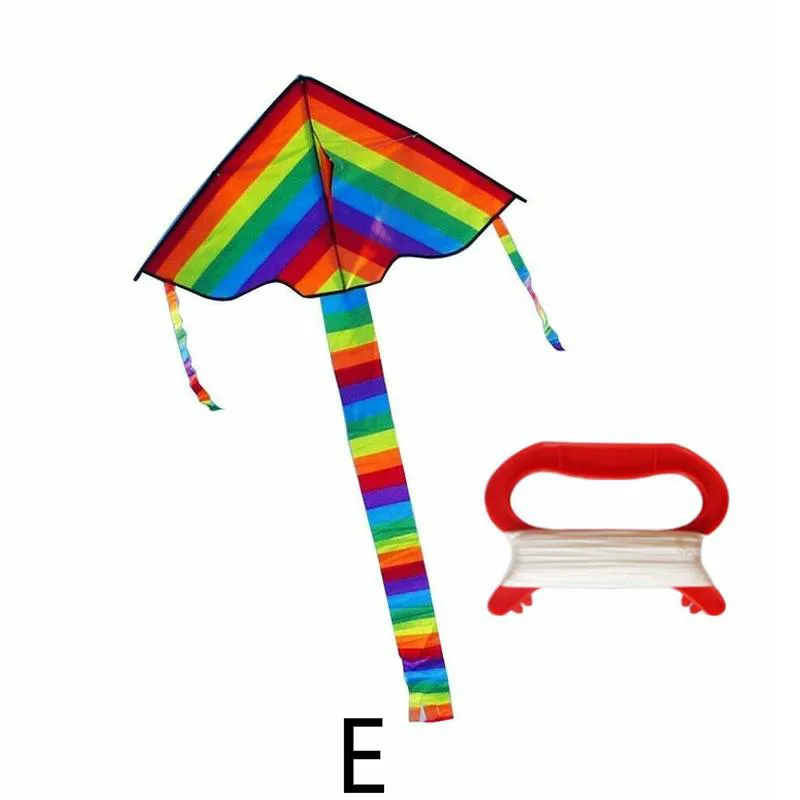 Цветные воздушные змей для детей и взрослых треугольной формы с длинным хвостом