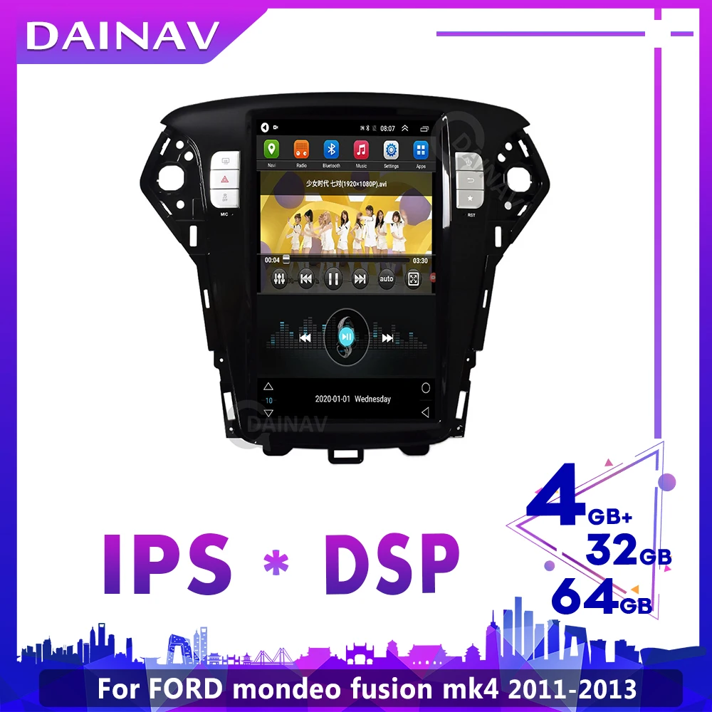

Автомобильный мультимедийный видеоплеер на Android с сенсорным экраном 12,8 дюйма, стерео для ford mondeo 2011-2013, автомобильное радио, DVD, GPS-навигация