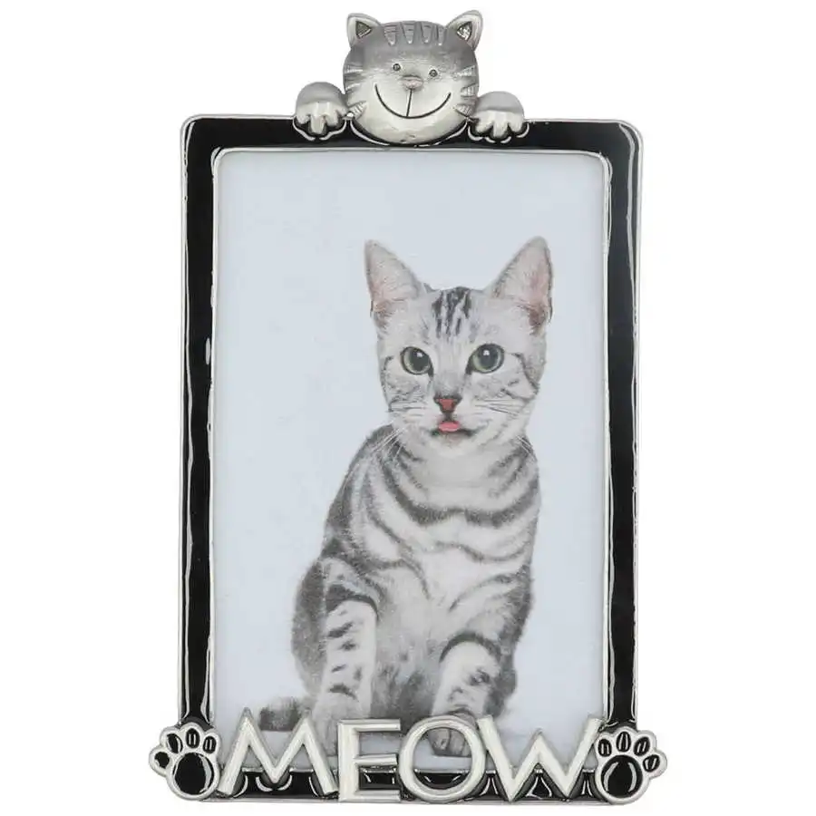 

Фоторамка с изображением фонаря из металлического сплава, античная мультяшная фоторамка с изображением кошки для 4x6 дюймов, вертикальная ф...