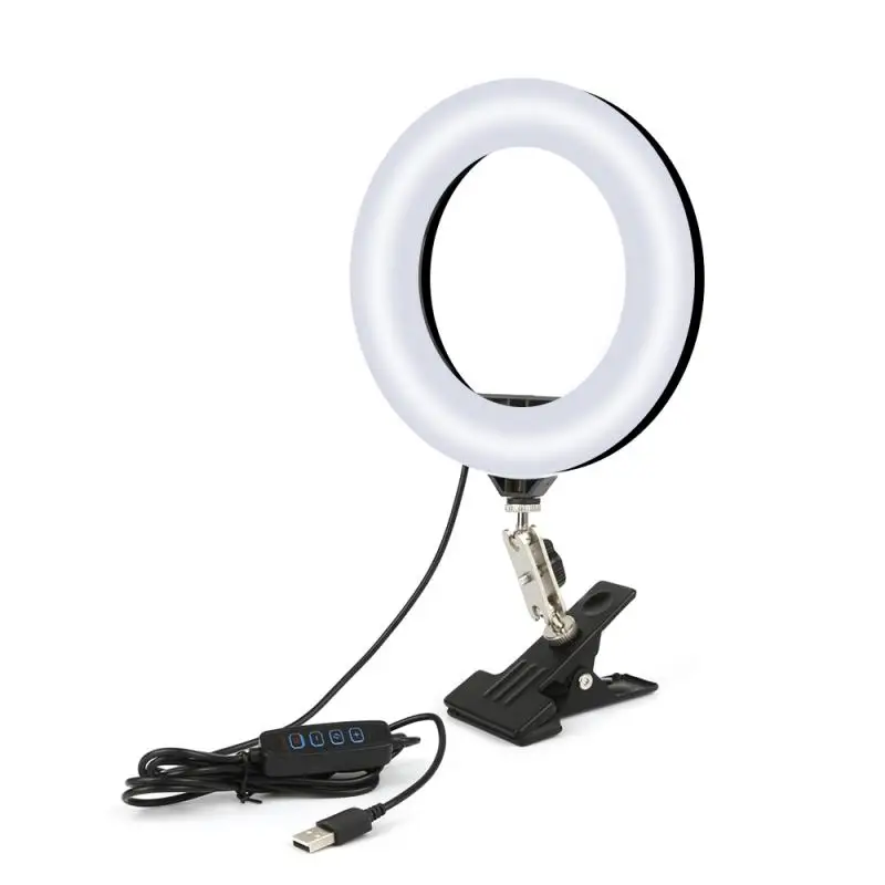 Светодиодный кольцевой светильник для селфи с регулируемой яркостью и